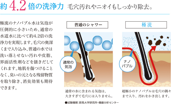 約4.2倍の洗浄力 毛穴汚れやニオイもしっかり除去