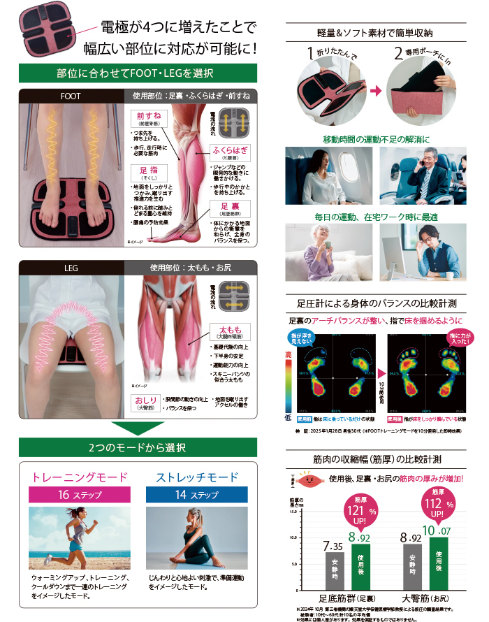 トレーニング、ストレッチの2モード