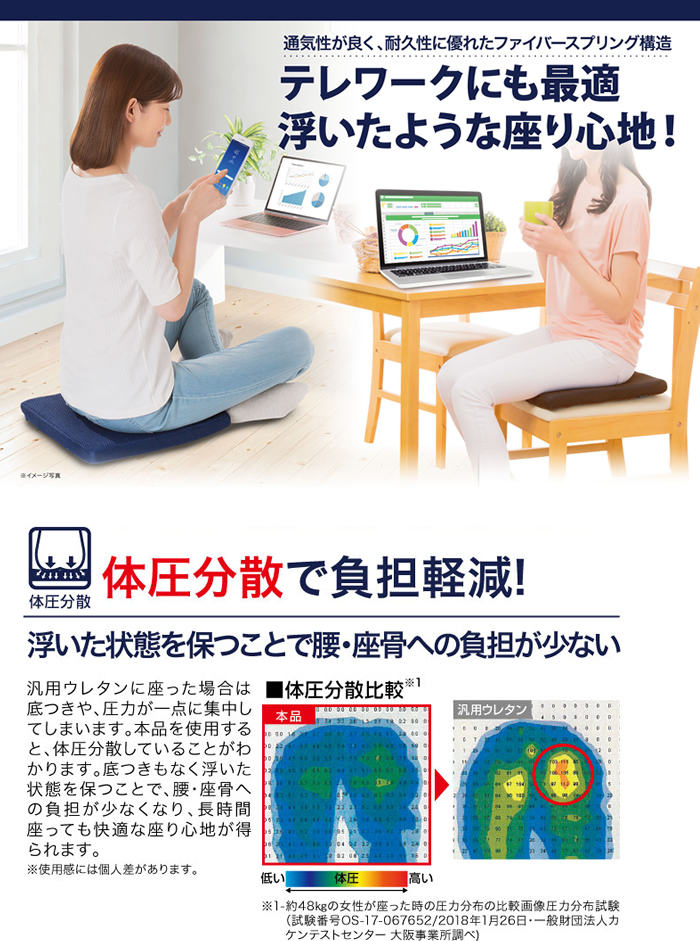 体圧分散で負担軽減